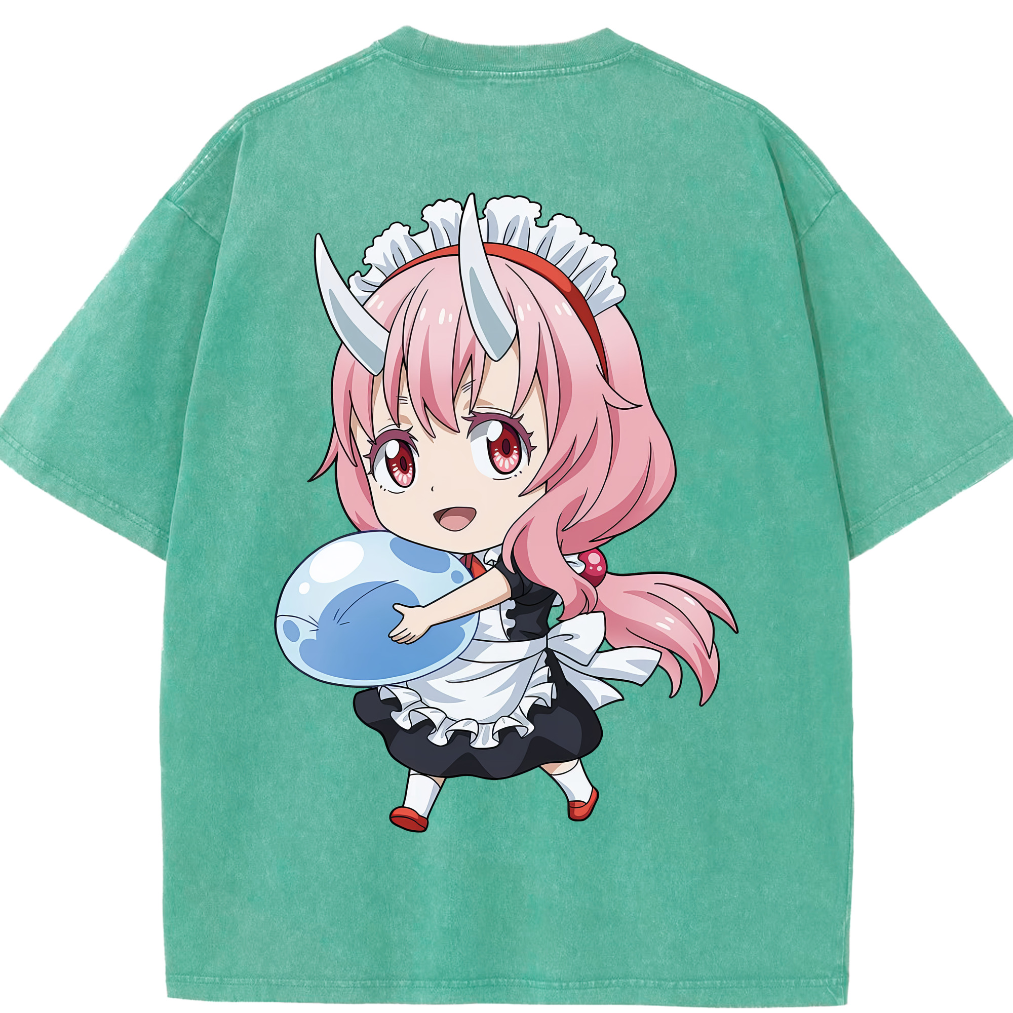 （画像用） 転スラ Regarding Reincarnated to Slime 綿100% ヴィンテージ風 半袖Tシャツ（背面プリント）